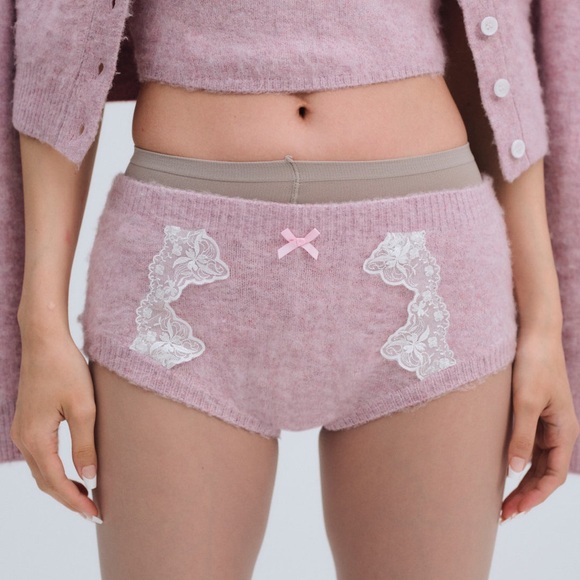 $89 NWT Pink For Love And Lemons “Arinah” Boy Shorts Sz X-Large - Picture 1 of 9